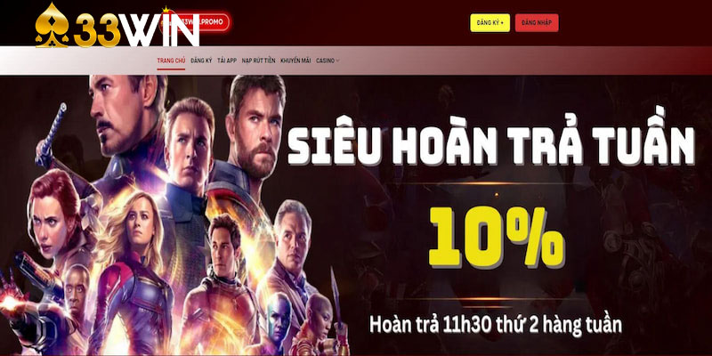 Hoàn trả tiền cược là khuyến mãi 33win dành cho những anh em kém may mắn